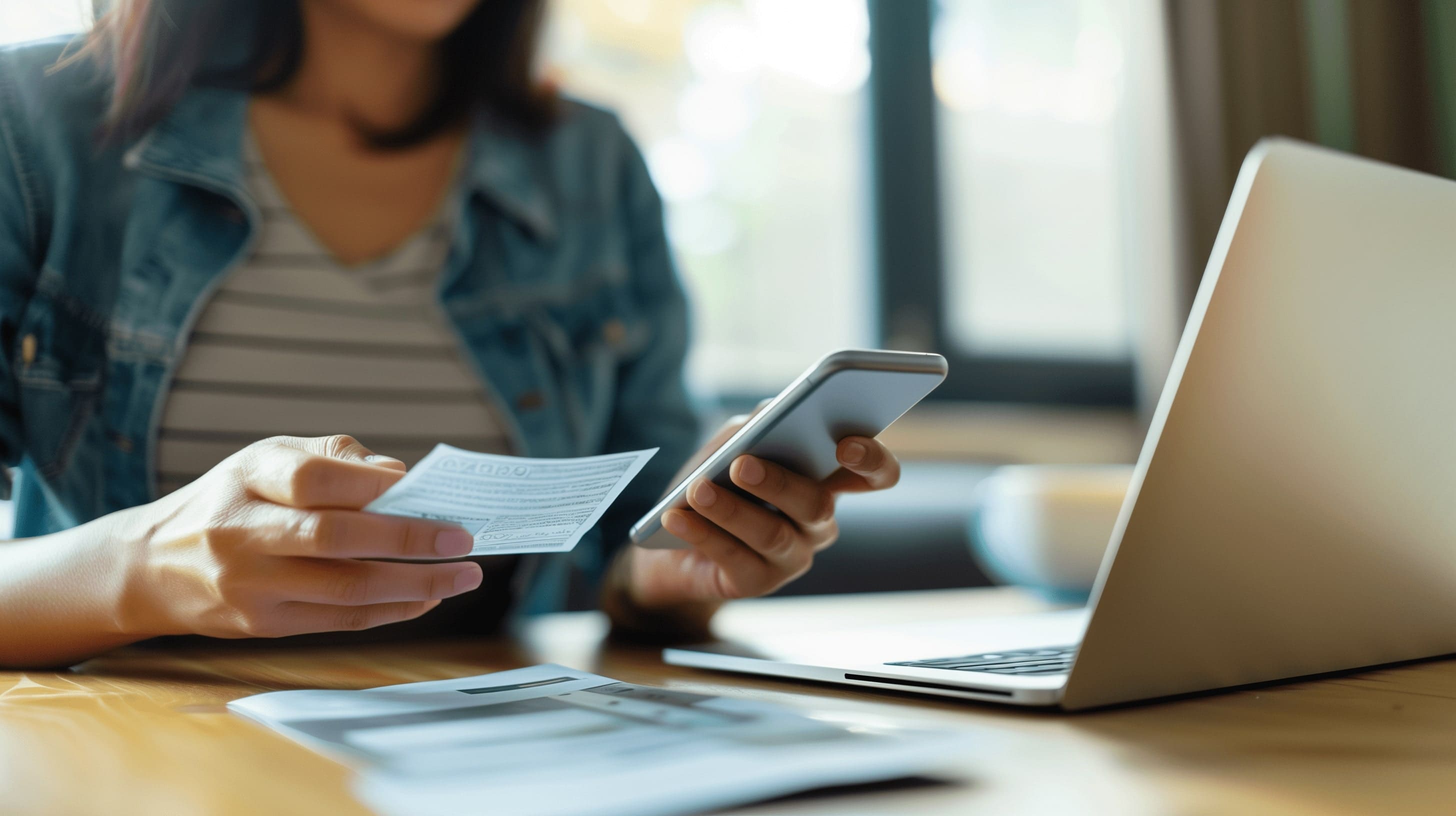 Woman holding a voucher